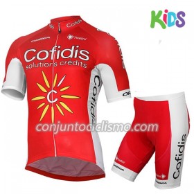 Conjunto Maillot + Culotte Corto 2017 Cofidis Pro Team Niños N001